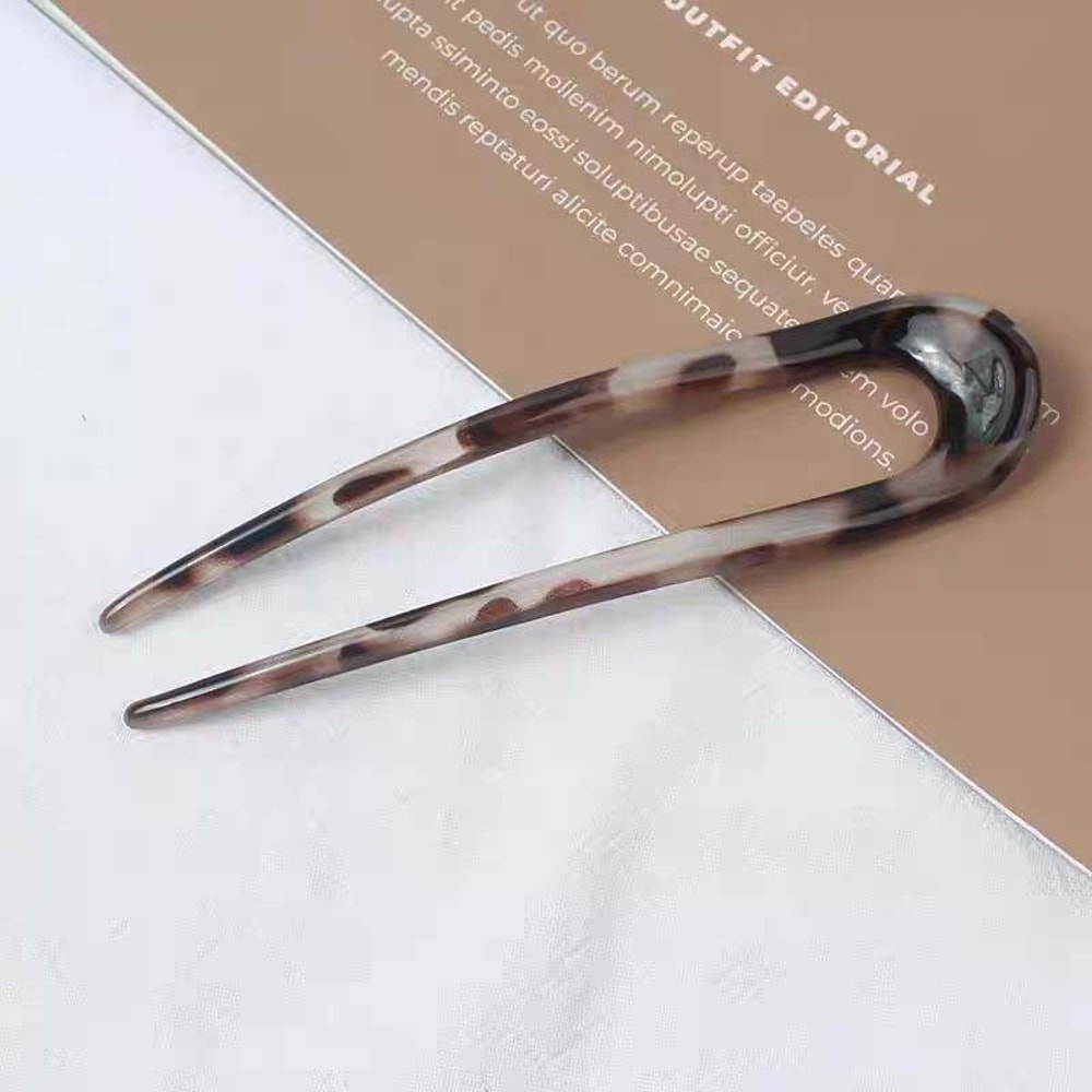 Elegant Acetate U Shaped Hair Fork for Women Stylish Geometric Hairpin