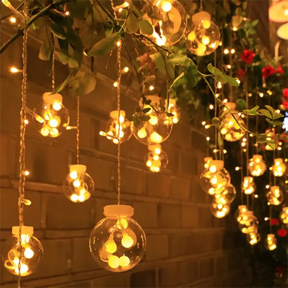 Warm White Ball Wishing Globe Lights Battery Powered String Lights for Bedroom & Party