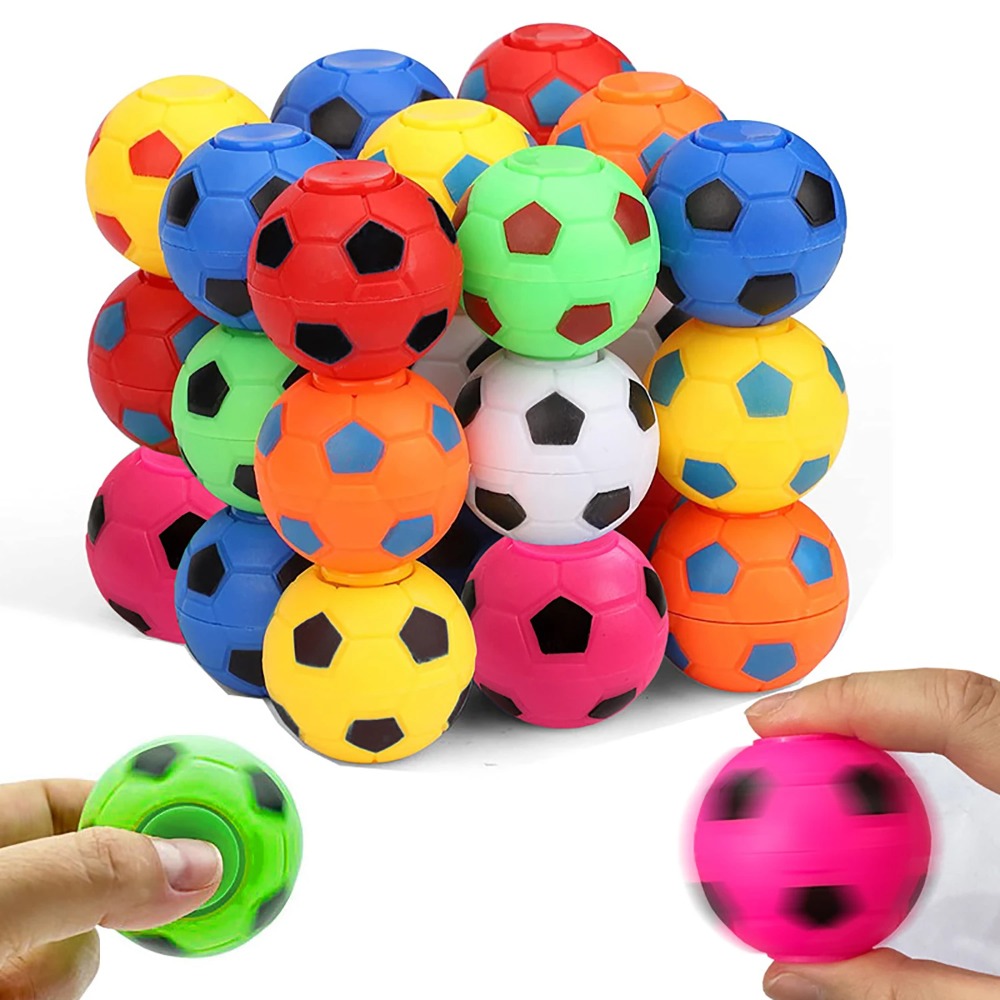 Mini Fidget Spinner Soccer Ball Toy Rotatable Finger Stress Relief for Kids, Party Favors