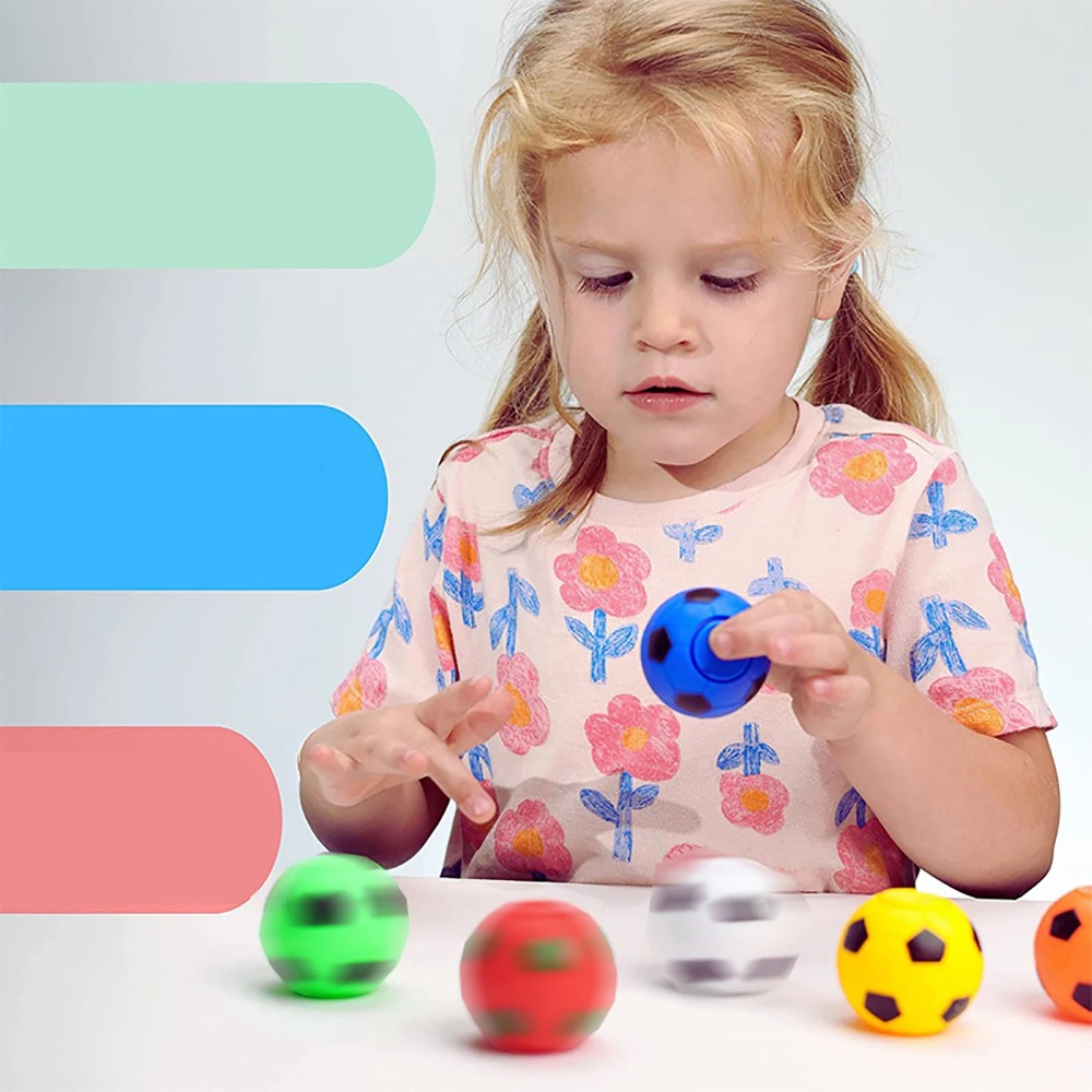 Mini Fidget Spinner Soccer Ball Toy Rotatable Finger Stress Relief for Kids, Party Favors