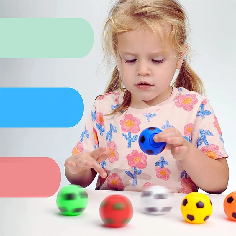 Mini Fidget Spinner Soccer Ball Toy Rotatable Finger Stress Relief for Kids, Party Favors