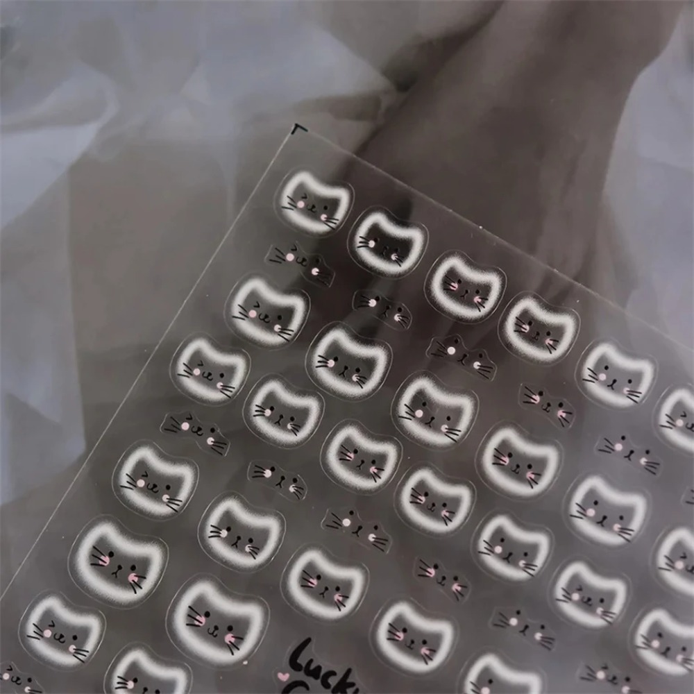 Cat Theme Embossed Nail Art Stickers for DIY Manicure