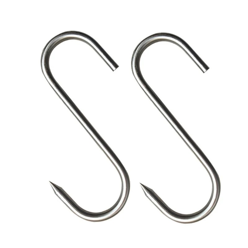 Heavy Duty Stainless Steel S Hooks For Meat Kitchen Utensils Sharp Tip Hanging Hooks 3