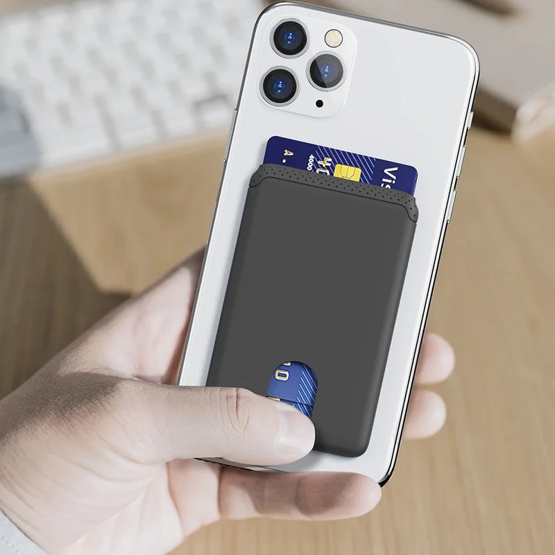 Soft Silicone Phone Wallet Holder with Adhesive for iPhone & Android Cards