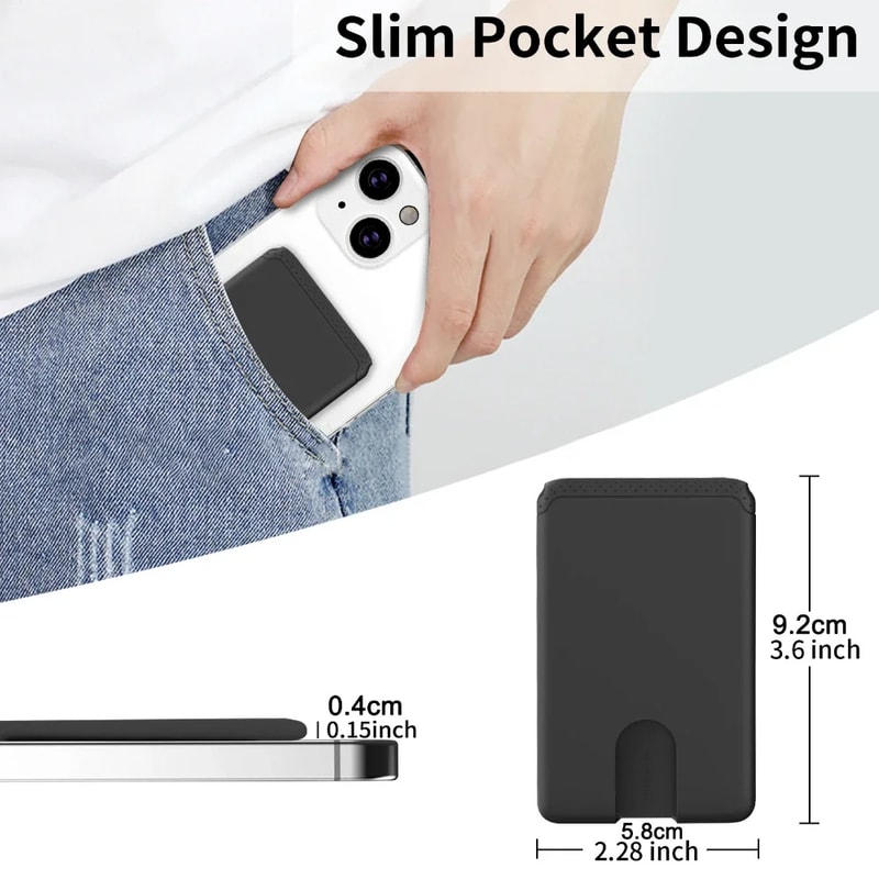 Soft Silicone Phone Wallet Holder with Adhesive for iPhone & Android Cards