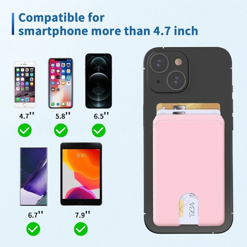 Soft Silicone Phone Wallet Holder with Adhesive for iPhone & Android Cards