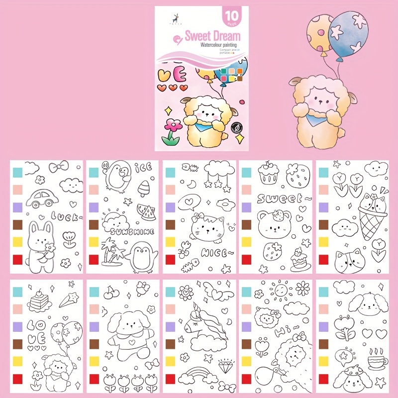 Watercolor Painting Book Paint With Water Art Set For Kids And Beginners 7