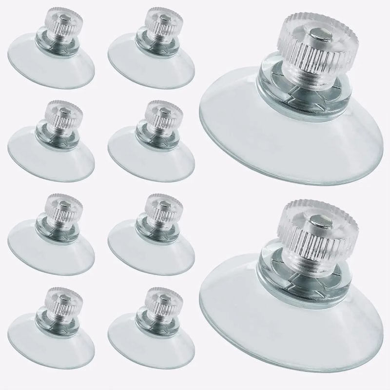 Premium Clear Suction Cups With Screws Set Of Strong PVC Suction Cup Hooks For Bathroom Kitchen 0