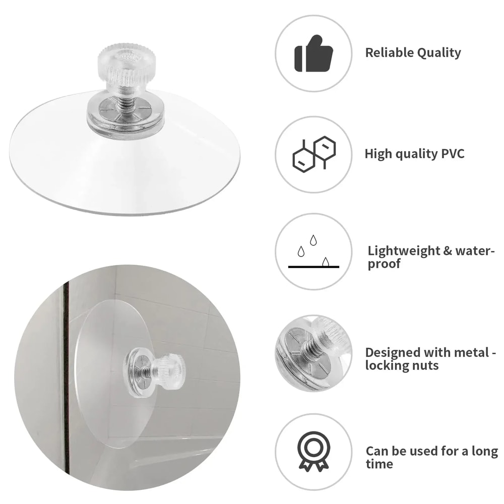 Premium Clear Suction Cups With Screws Set Of Strong PVC Suction Cup Hooks For Bathroom Kitchen 2