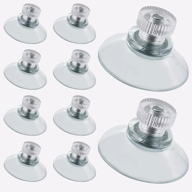 Premium Clear Suction Cups With Screws Set Of Strong PVC Suction Cup Hooks For Bathroom Kitchen 5