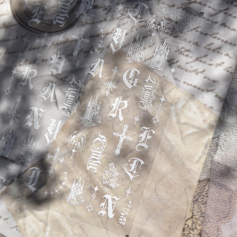 Dark Gothic Nail Stickers Self Adhesive Nail Art Decals