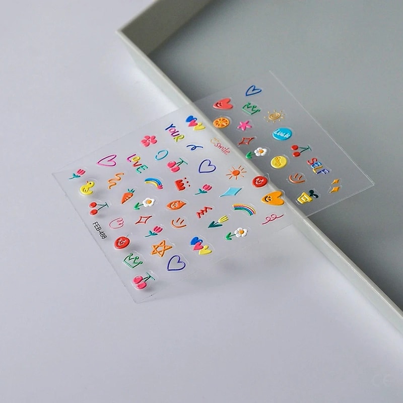 Luxury Embossed Tulip Flower Nail Art Stickers