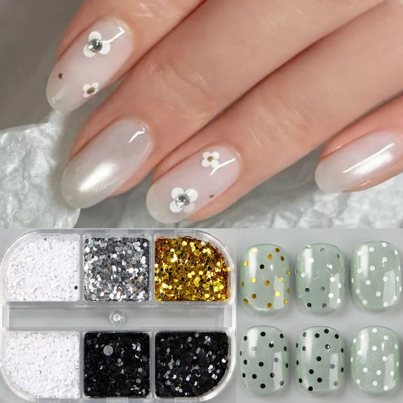 Premium Nail Art Charms Set Mini Sequins & Nail Accessories