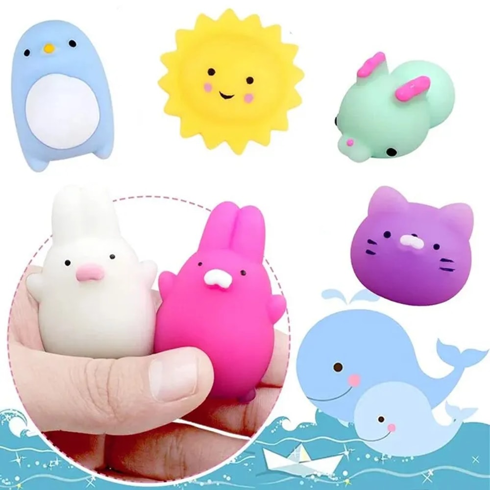 Mini Cartoon Animal Stress Relief Toys Party Favors Cute Squishy Set