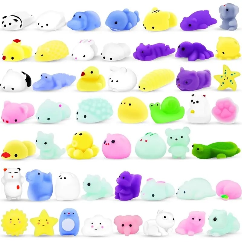 Mini Cartoon Animal Stress Relief Toys Party Favors Cute Squishy Set