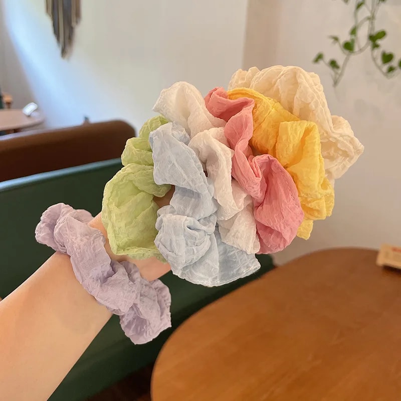 Deluxe Candy Color Hair Scrunchie Set Soft Elastic Hair Ties for Women & Girls