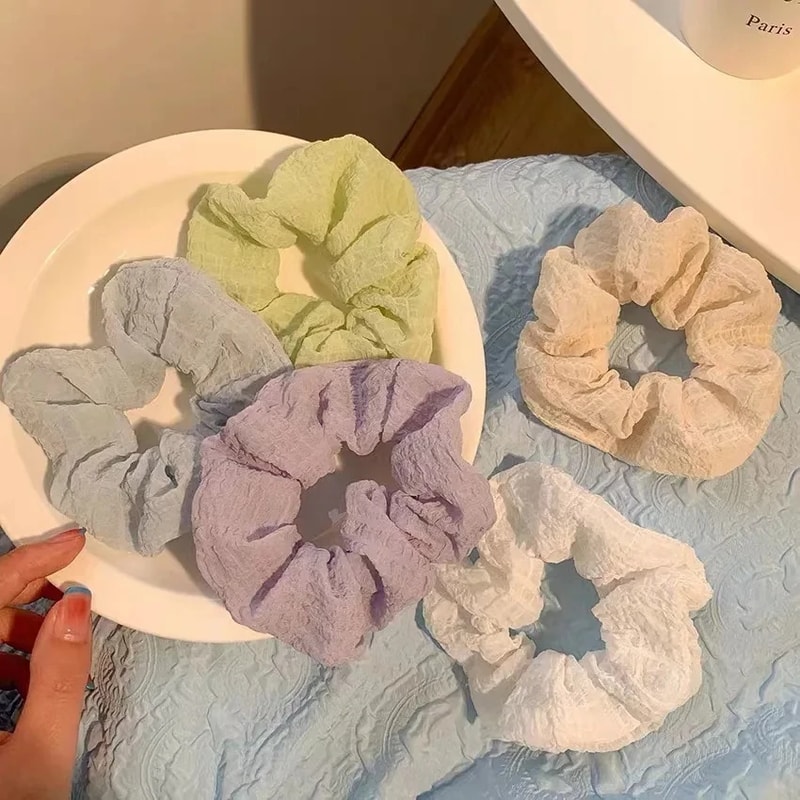 Deluxe Candy Color Hair Scrunchie Set Soft Elastic Hair Ties for Women & Girls