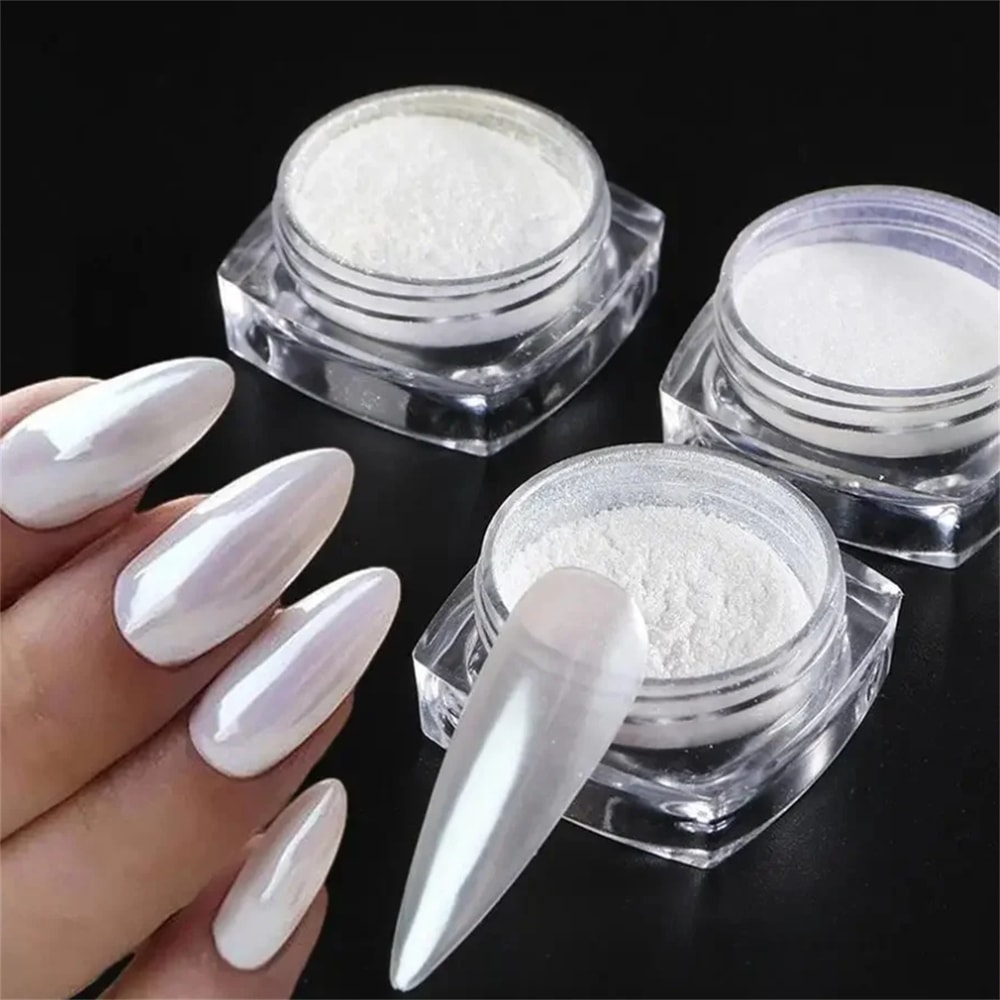 Mirror Chrome Holographic Nail Powde Ultra Fine Pearl Nail Art Pigment