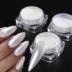 mirror chrome holographic nail powde ultra fine pearl nail art pigment