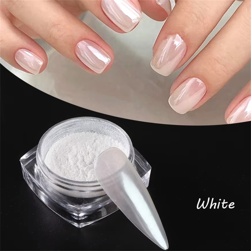 Mirror Chrome Holographic Nail Powde Ultra Fine Pearl Nail Art Pigment