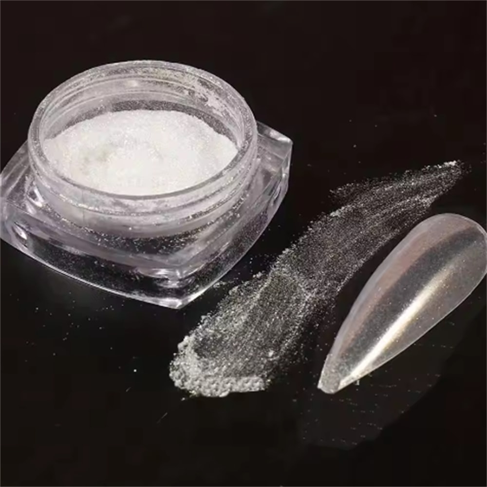 Mirror Chrome Holographic Nail Powde Ultra Fine Pearl Nail Art Pigment