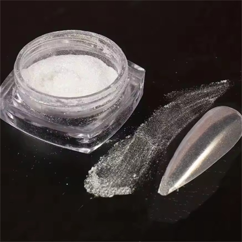 Mirror Chrome Holographic Nail Powde Ultra Fine Pearl Nail Art Pigment