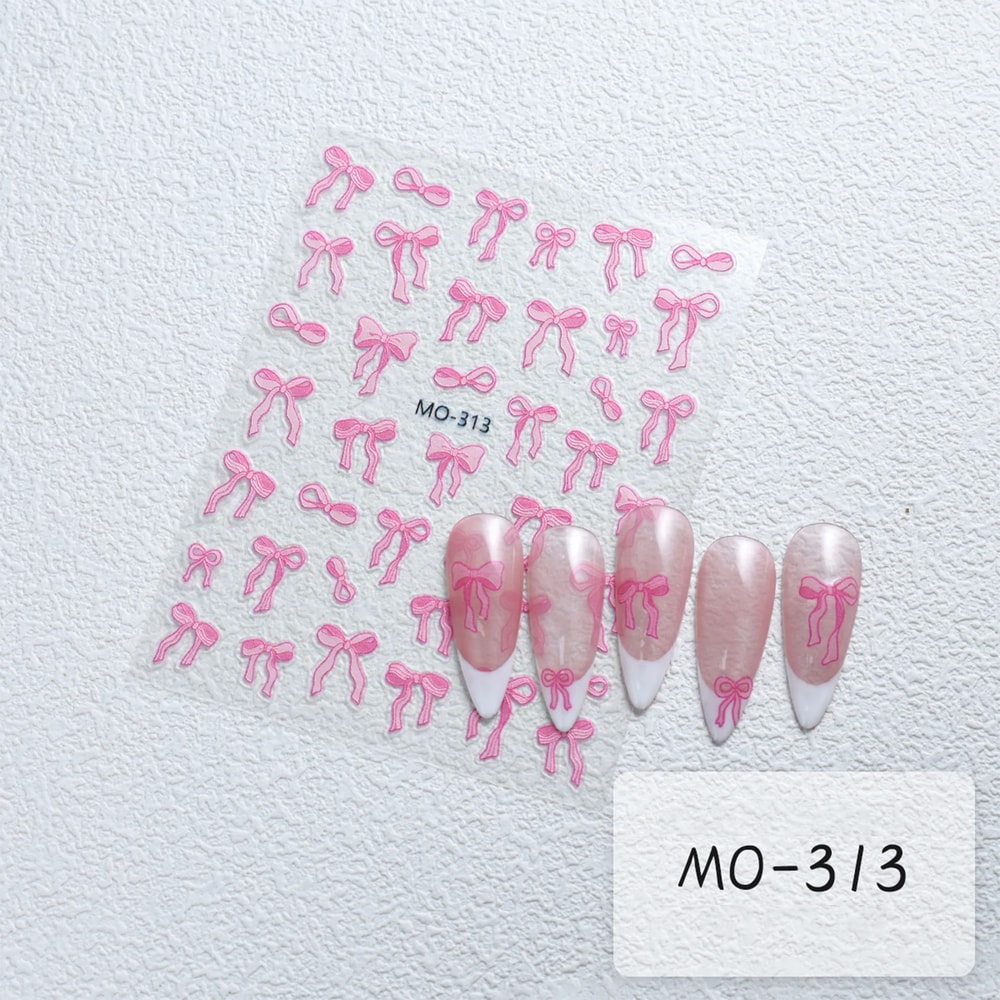 Bowknot Nail Stickers Self Adhesive Bow Ribbon Nail Art Decals 3