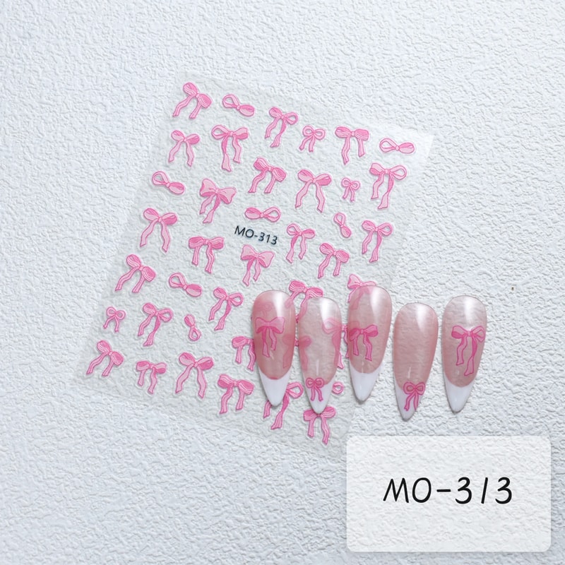 Bowknot Nail Stickers Self Adhesive Bow Ribbon Nail Art Decals 3
