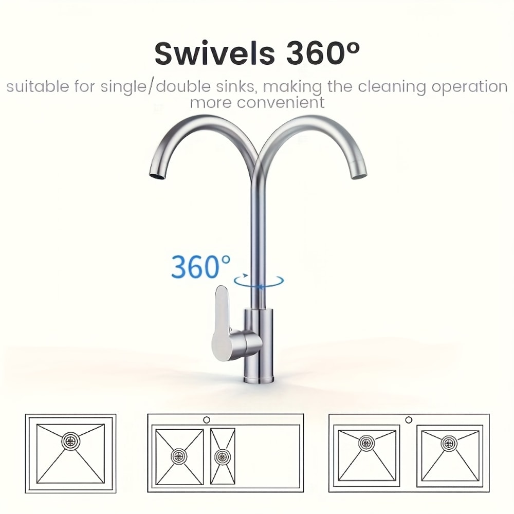 Premium Rotating Heavy Duty Faucet with Tool Free Installation