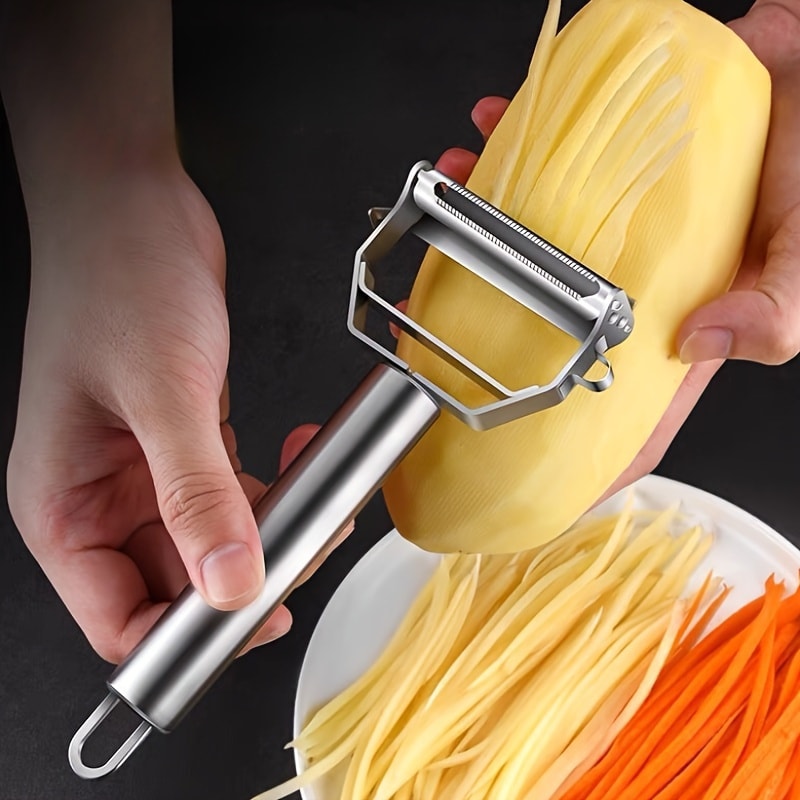 Multi Function Stainless Steel Vegetable Peeler with Dual Head Precision Design