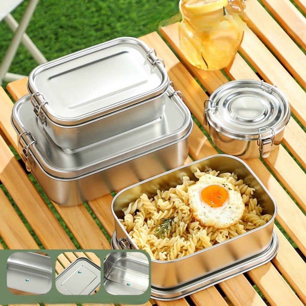 Stainless Steel Insulated Bento Lunch Box with Compartments Large Capacity Leakproof Design