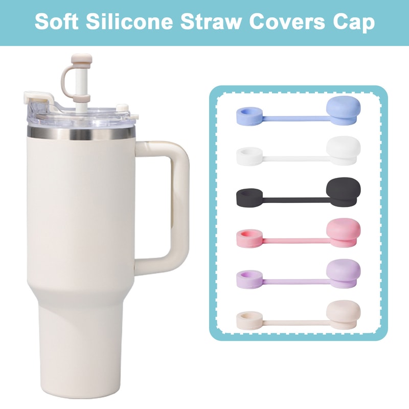 Reusable Silicone Straw Covers For Stanley Cup Leak Proof Dust Proof Straw Caps Set 4