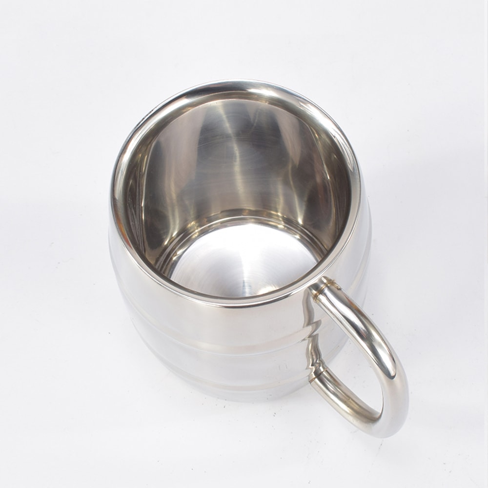 Double Wall Stainless Steel Camping Mug Insulated Beer Cup With Handle Portable Outdoor Coffee Cup 2