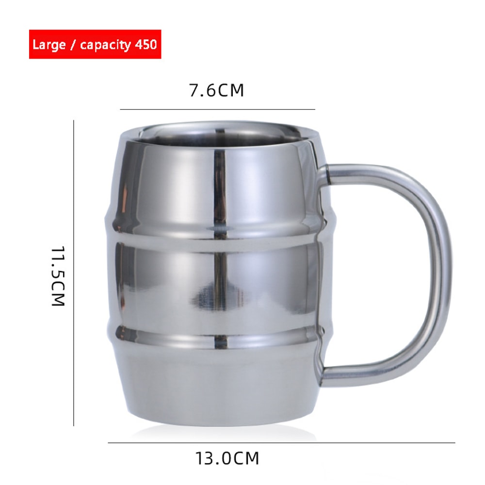Double Wall Stainless Steel Camping Mug Insulated Beer Cup With Handle Portable Outdoor Coffee Cup 5