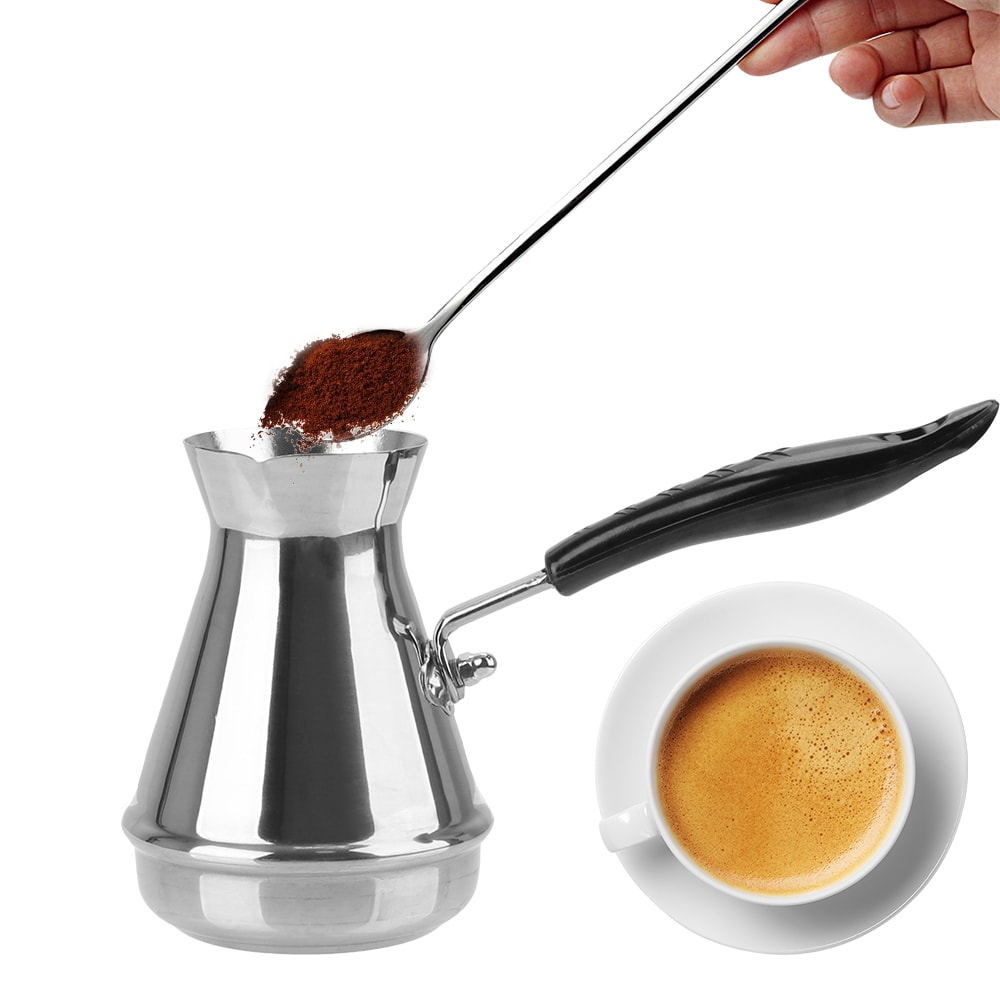 Stainless Steel Moka Pot With Long Handle Turkish Coffee Butter Melting Pot 1