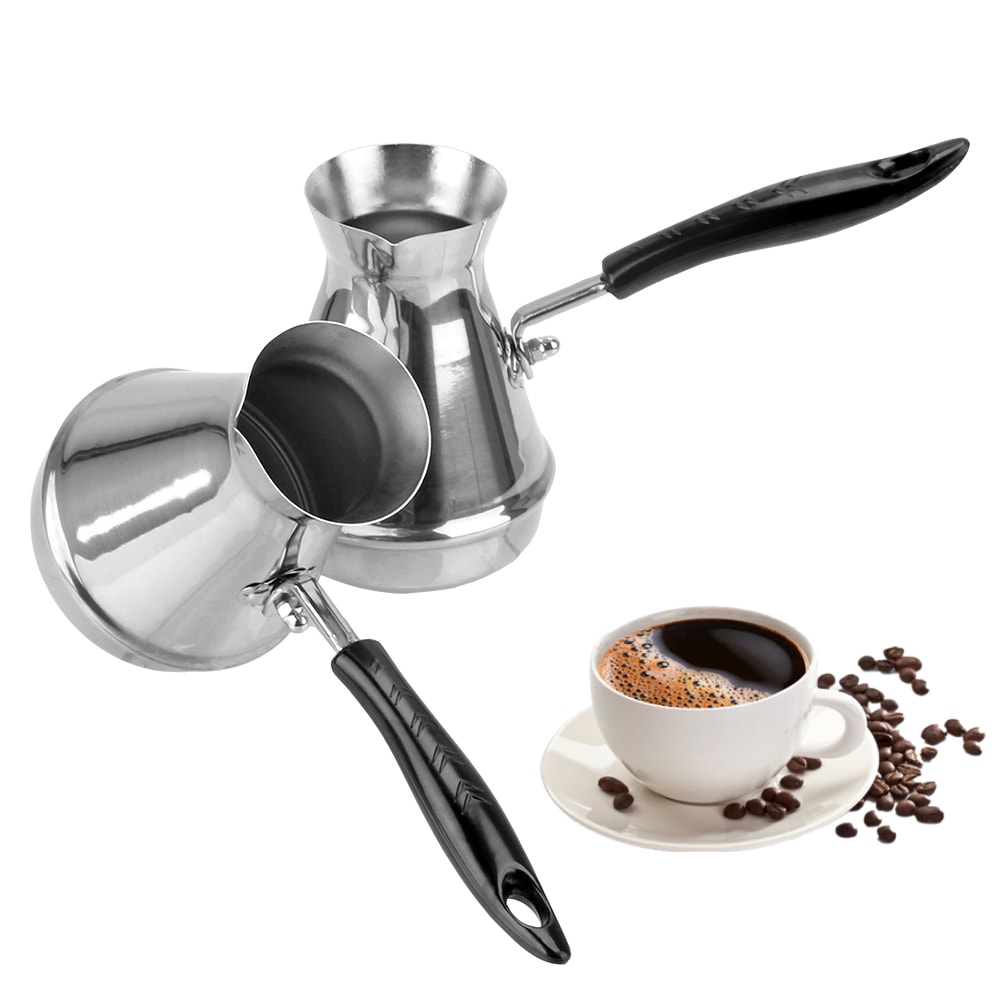 Stainless Steel Moka Pot With Long Handle Turkish Coffee Butter Melting Pot 2
