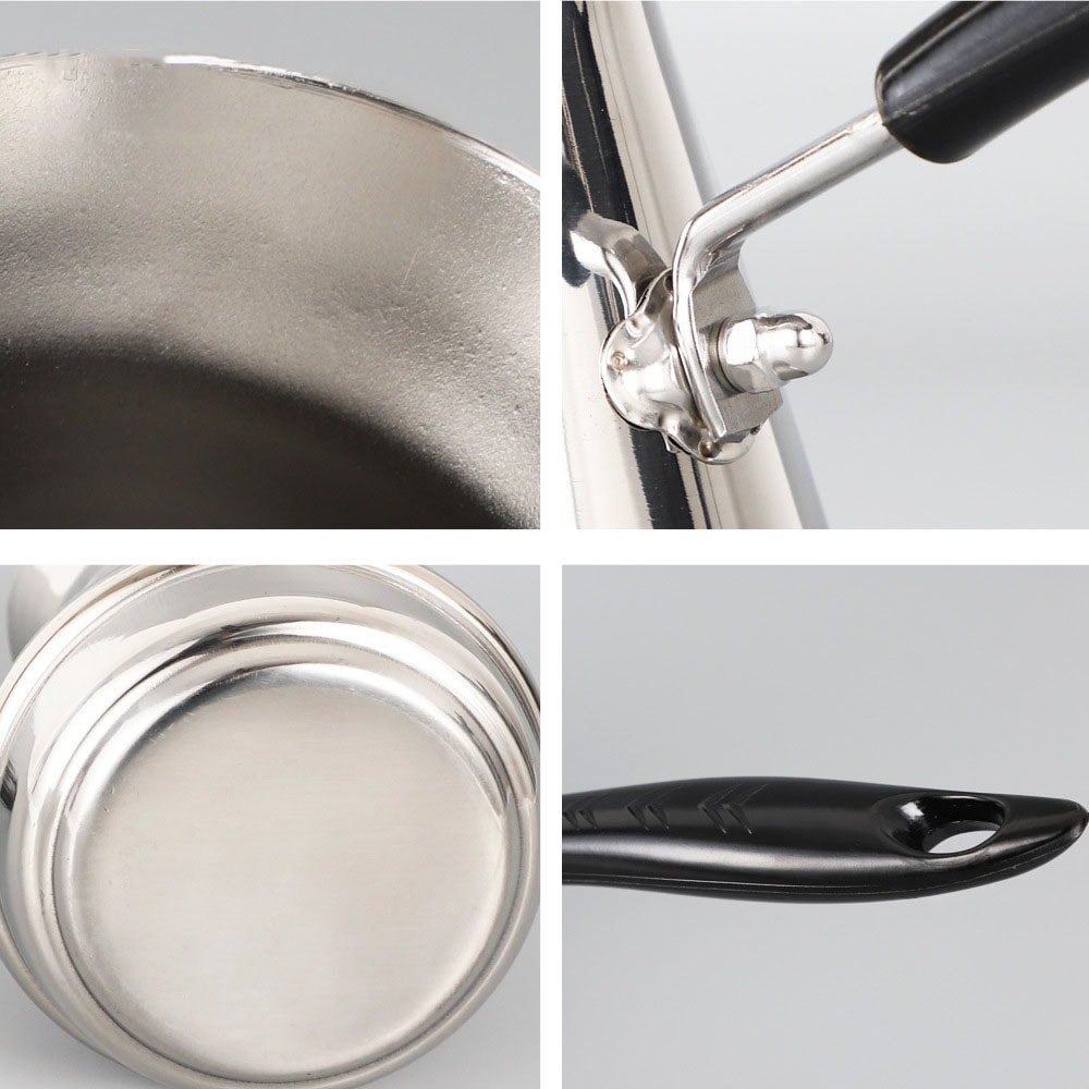 Stainless Steel Moka Pot With Long Handle Turkish Coffee Butter Melting Pot 3