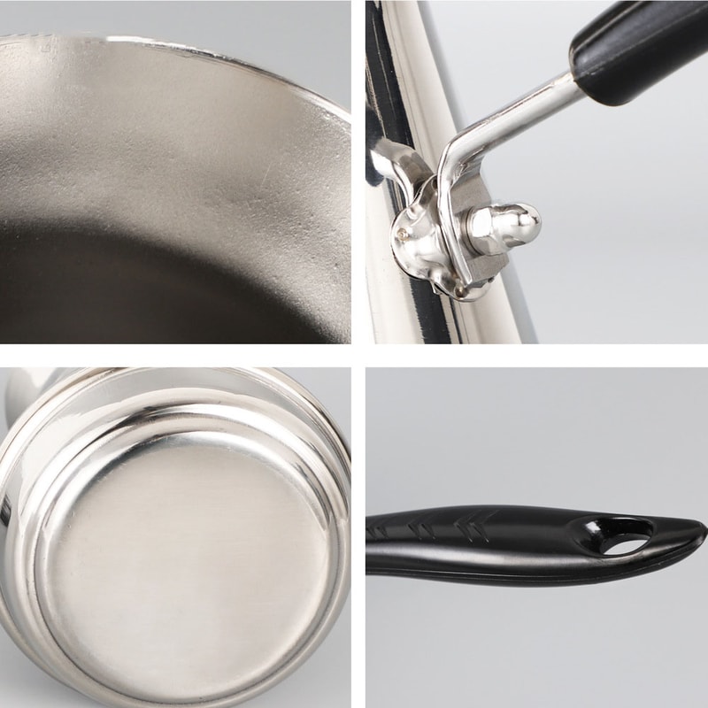 Stainless Steel Moka Pot With Long Handle Turkish Coffee Butter Melting Pot 3