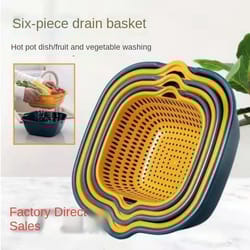 piece kitchen sink drainer set vegetable washing basket & fruit bowl