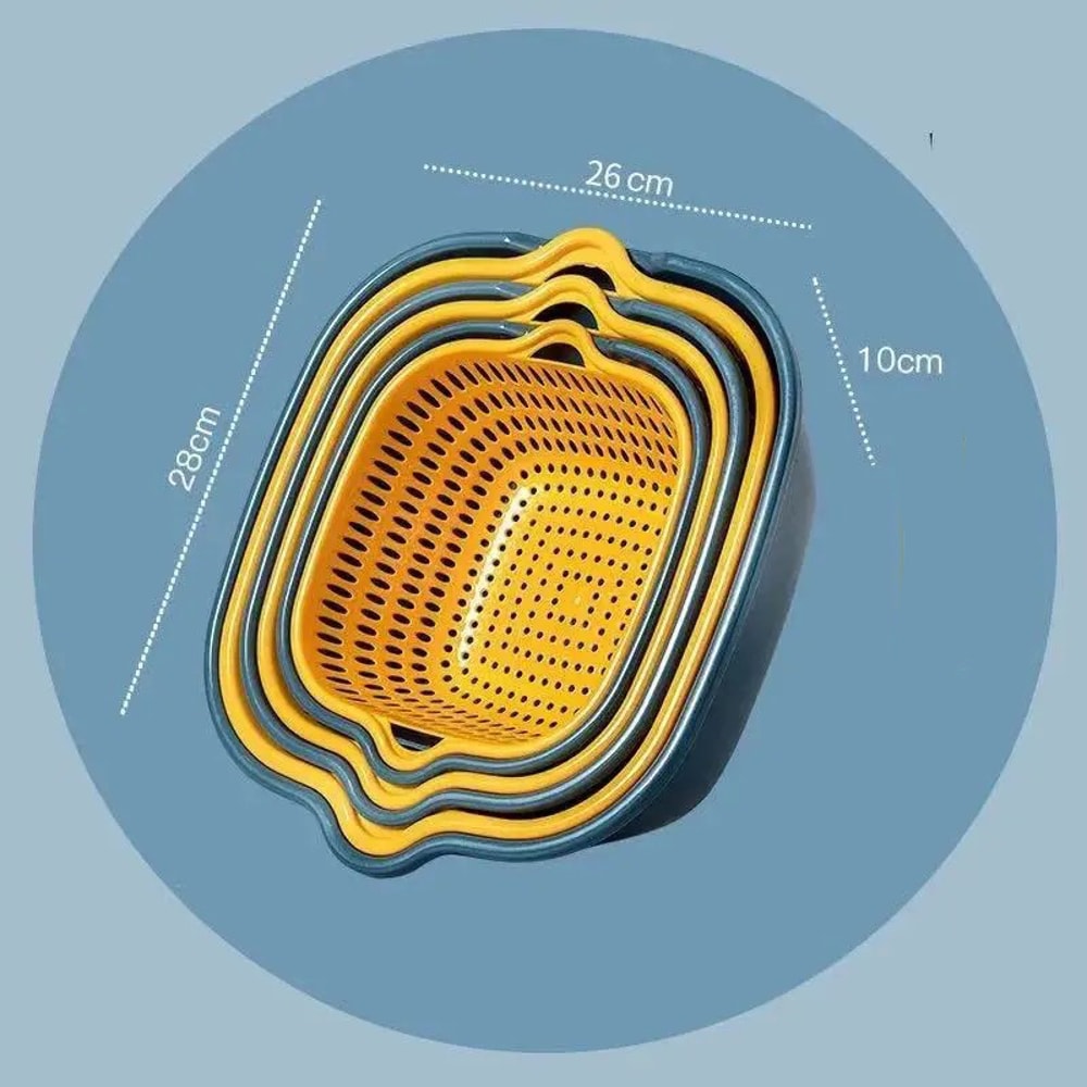 Piece Kitchen Sink Drainer Set Vegetable Washing Basket & Fruit Bowl