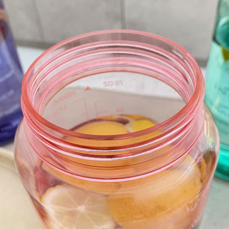 Liter Water Bottle with Straw and Time Marker for Fitness Hydration