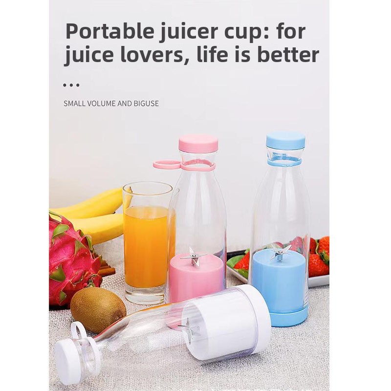 Portable Juicer Cup USB Rechargeable Mini Blender Bottle for Smoothies & Fresh Juice On the Go