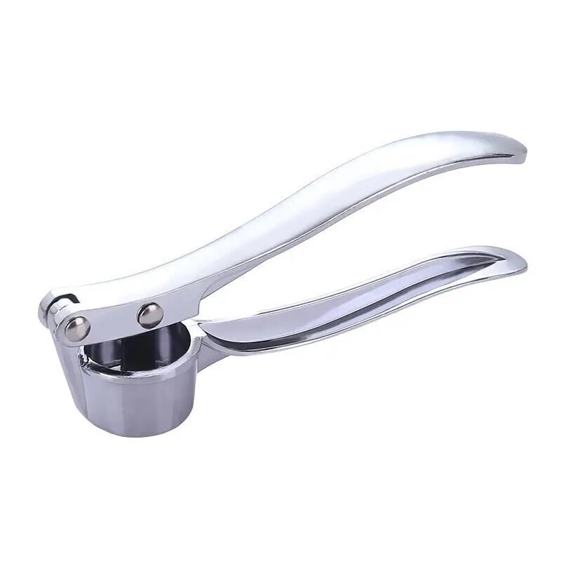 Stainless Steel Garlic Press Crusher with Anti Slip Grip and Easy Pull Handle