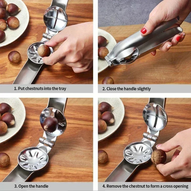 Chestnut Cutter Tool Stainless Steel Nut Cracker & Walnut Pliers