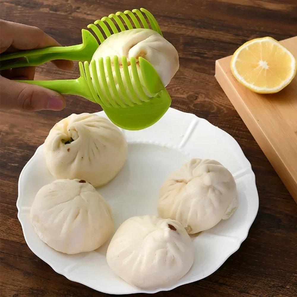 Multi Use Vegetable Slicer Tool for Even Cuts Fruit Holder Kitchen Cutter