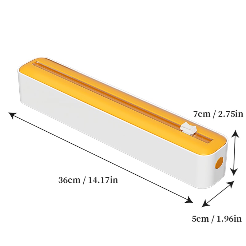 Multi Functional Cling Film Cutter Dispenser with Sliding Blade for Plastic Wrap and Foil