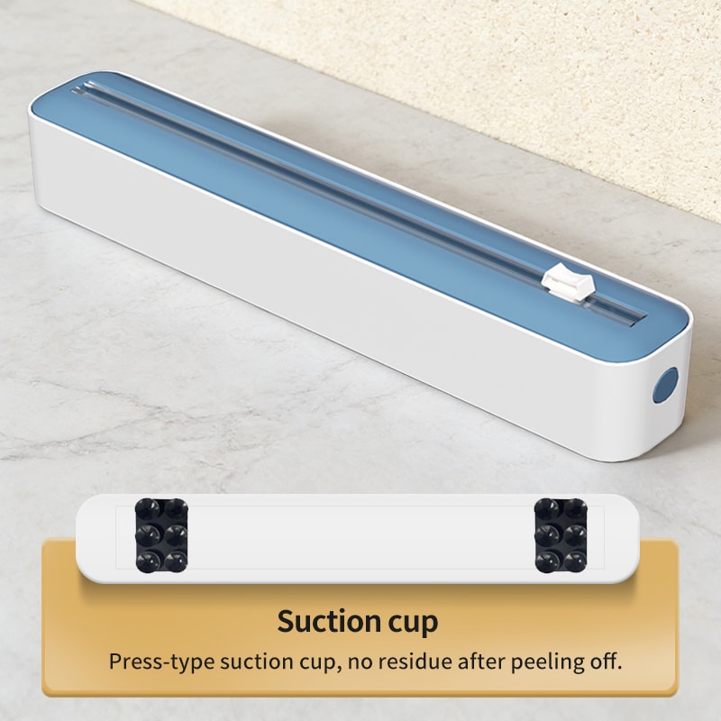 Multi Functional Cling Film Cutter Dispenser with Sliding Blade for Plastic Wrap and Foil