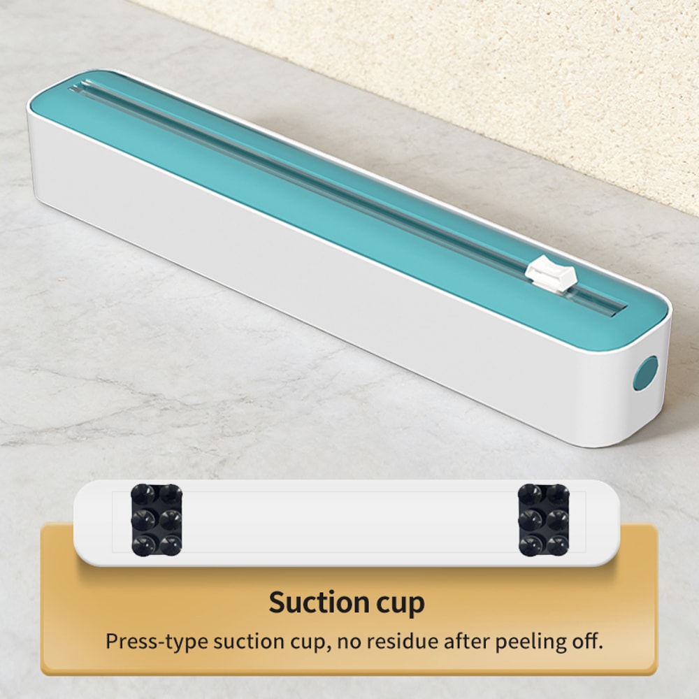 Multi Functional Cling Film Cutter Dispenser with Sliding Blade for Plastic Wrap and Foil