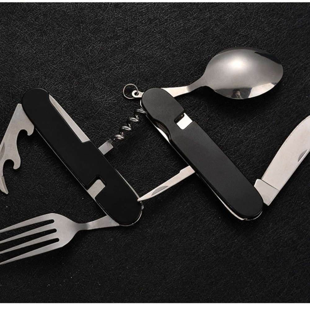 Folding Camping Utensil Set Portable Outdoor Tableware Kit 1