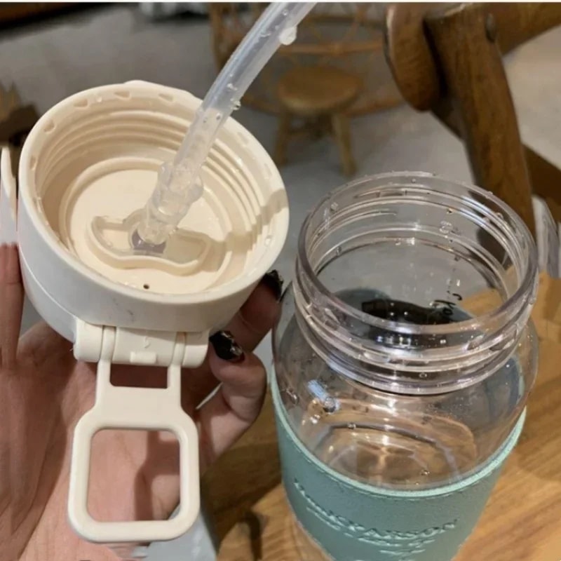 Portable Water Bottle with Straw Leak Proof Travel Drink Bottle